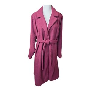 Torrid NWT Wool Blend Belted Coat Size 3 in Zinfandel Snap Button Closure